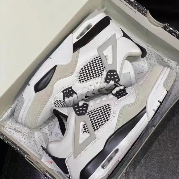 Nike Air Jordan 4 Retro GS Military Black Men's Shoes.